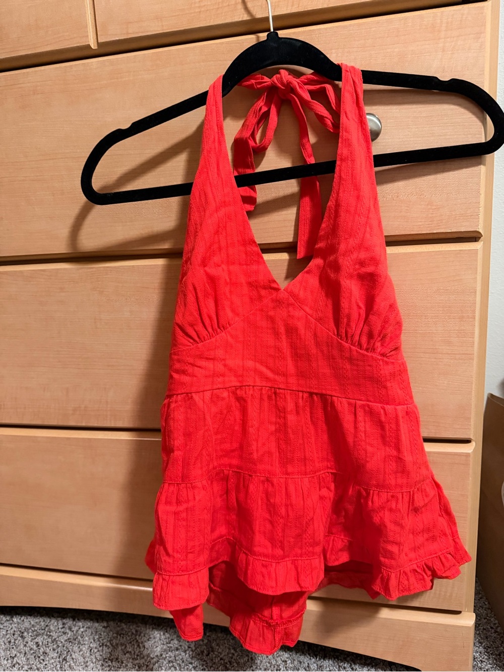 wild fable Bright Red Smocked Halter Top